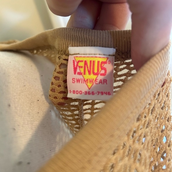 Vintage Venus swimwear tan see-through, long beach cover-up - Picture 6 of 6